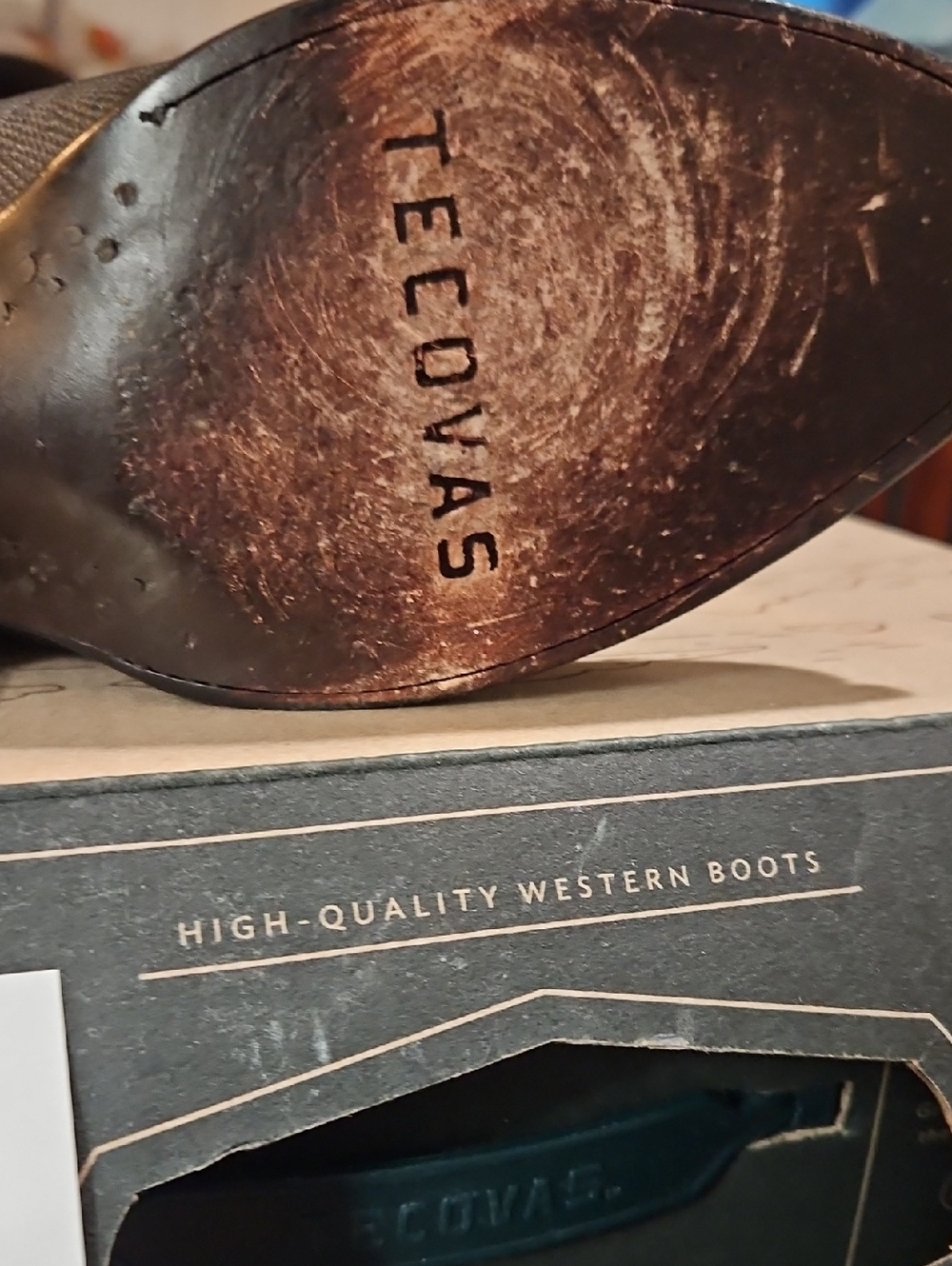 Tecovas Textured Black Leather Booties - Picture 3 of 5